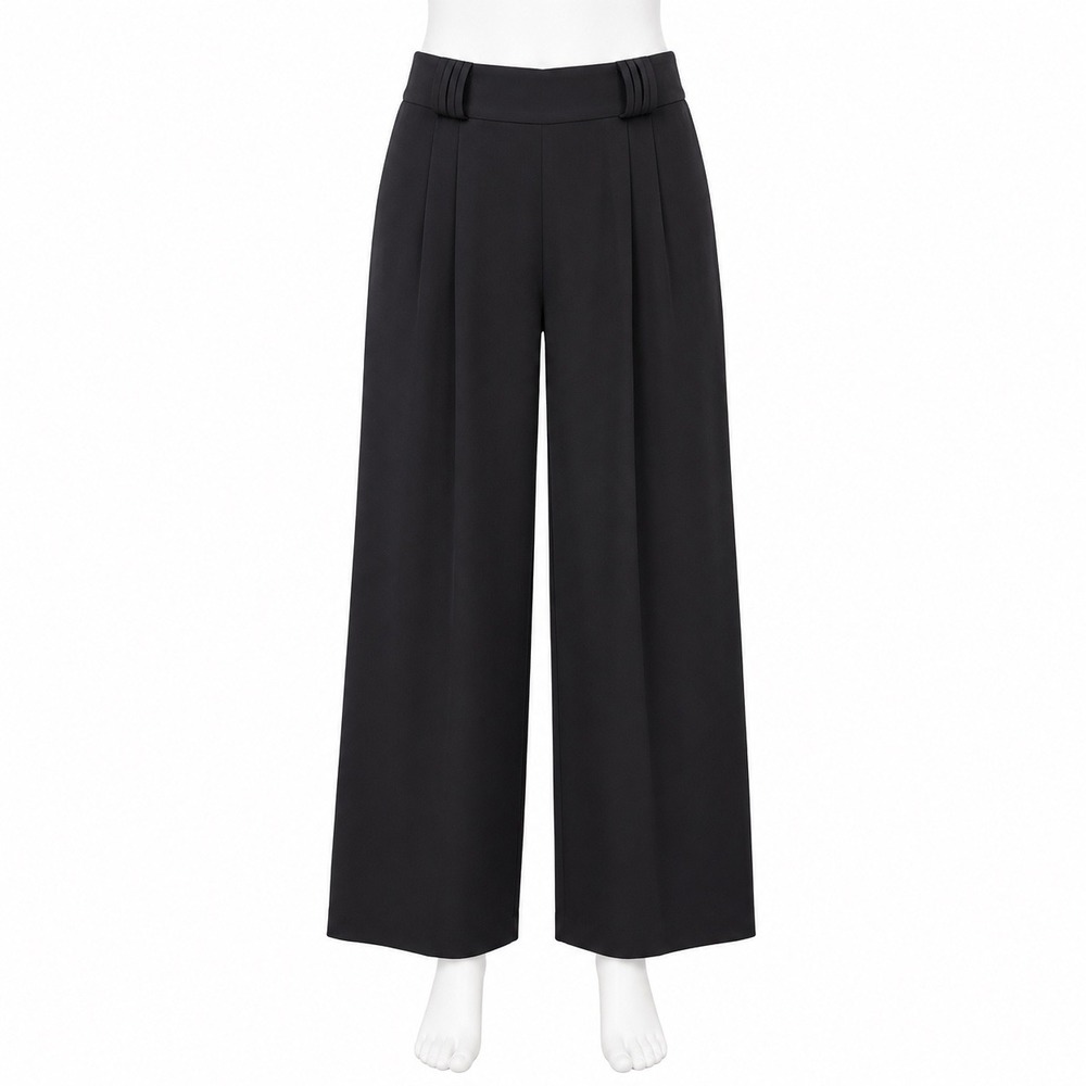 Marshall Rousso Wide Leg Pants Womens Medium‎ Black Pleated High Rise Vintage